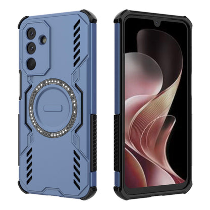 Samsung Galaxy M36 5G India Butterfly Armor MagSafe Magnetic Ring Shockproof Protective Phone Case with Stand