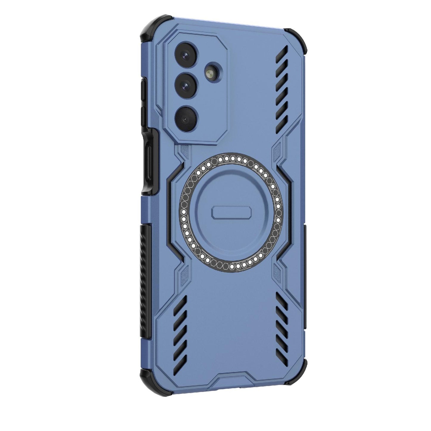 Samsung Galaxy M36 5G India Butterfly Armor MagSafe Magnetic Ring Shockproof Protective Phone Case with Stand