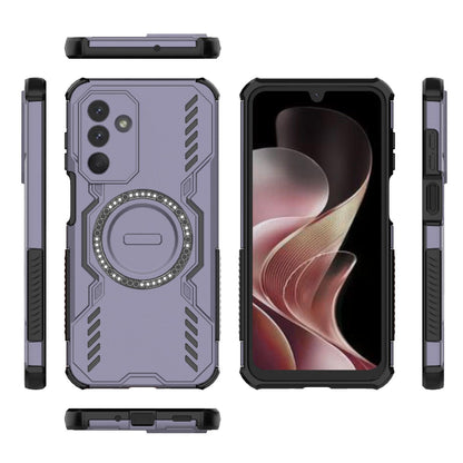 Samsung Galaxy M36 5G India Butterfly Armor MagSafe Magnetic Ring Shockproof Protective Phone Case with Stand