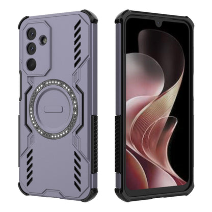 Samsung Galaxy M36 5G India Butterfly Armor MagSafe Magnetic Ring Shockproof Protective Phone Case with Stand