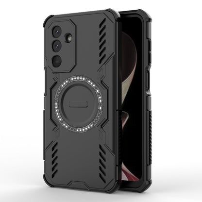 Samsung Galaxy M36 5G India Butterfly Armor MagSafe Magnetic Ring Shockproof Protective Phone Case with Stand
