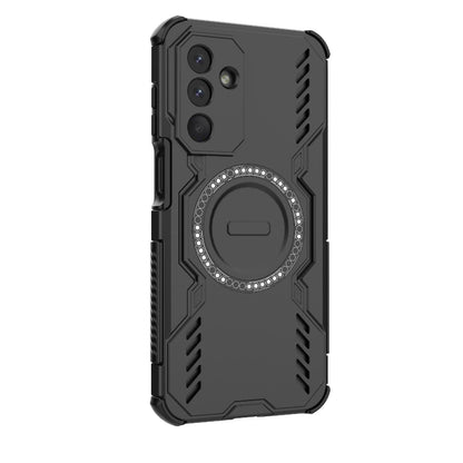 Samsung Galaxy M36 5G India Butterfly Armor MagSafe Magnetic Ring Shockproof Protective Phone Case with Stand