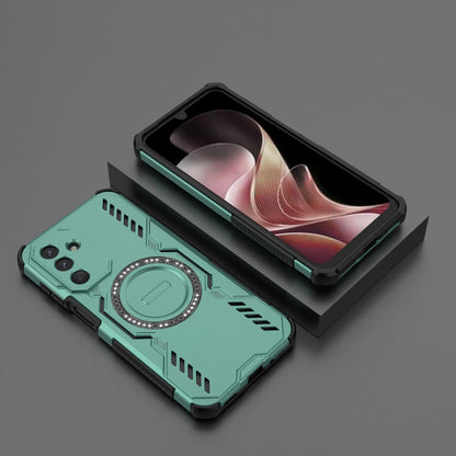 Samsung Galaxy M36 5G India Butterfly Armor MagSafe Magnetic Ring Shockproof Protective Phone Case with Stand