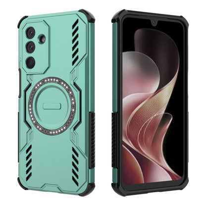 Samsung Galaxy M36 5G India Butterfly Armor MagSafe Magnetic Ring Shockproof Protective Phone Case with Stand
