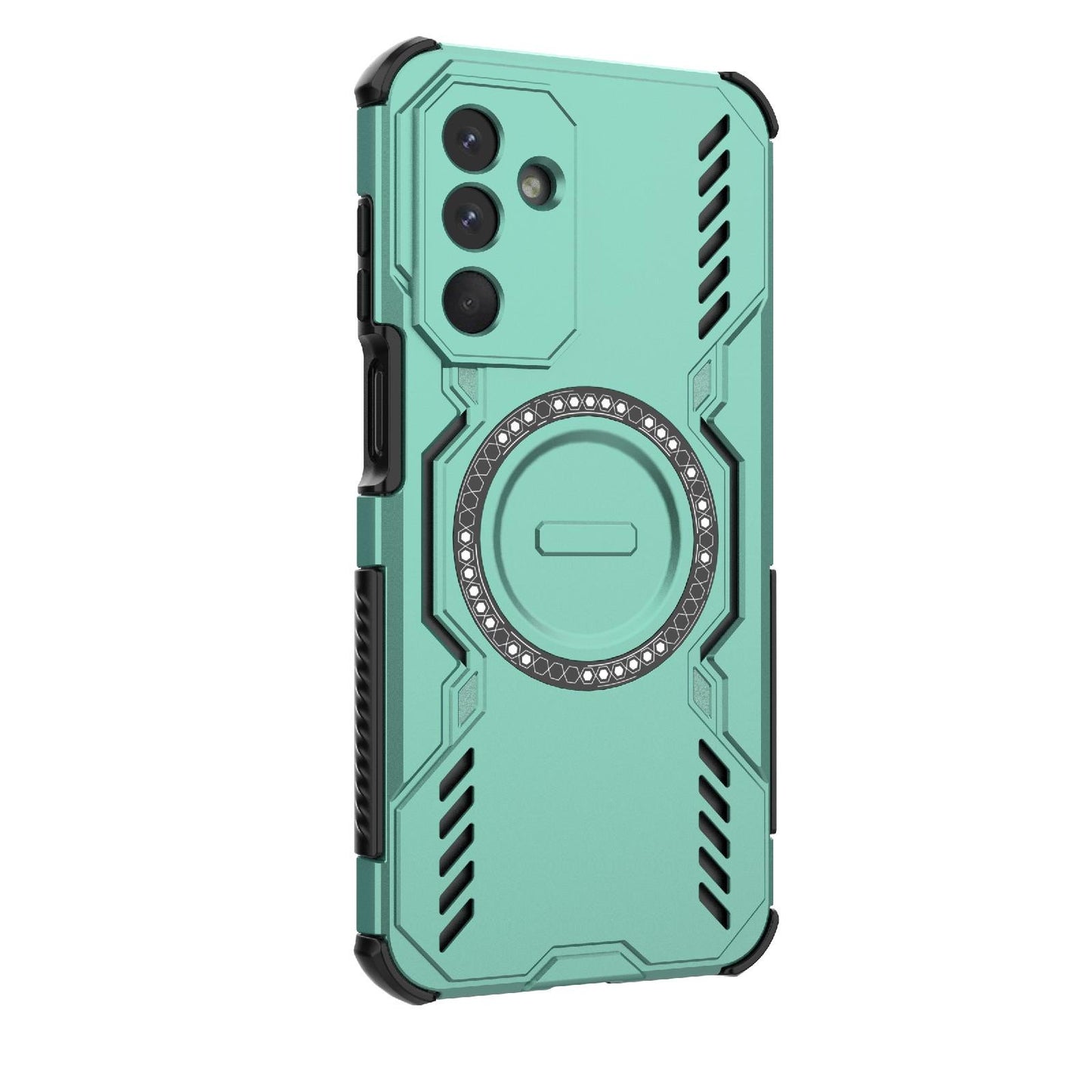 Samsung Galaxy M36 5G India Butterfly Armor MagSafe Magnetic Ring Shockproof Protective Phone Case with Stand