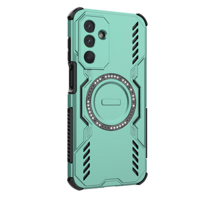 Samsung Galaxy M36 5G India Butterfly Armor MagSafe Magnetic Ring Shockproof Protective Phone Case with Stand