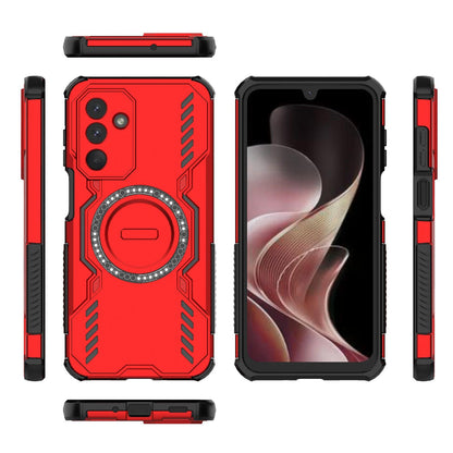 Samsung Galaxy M36 5G India Butterfly Armor MagSafe Magnetic Ring Shockproof Protective Phone Case with Stand
