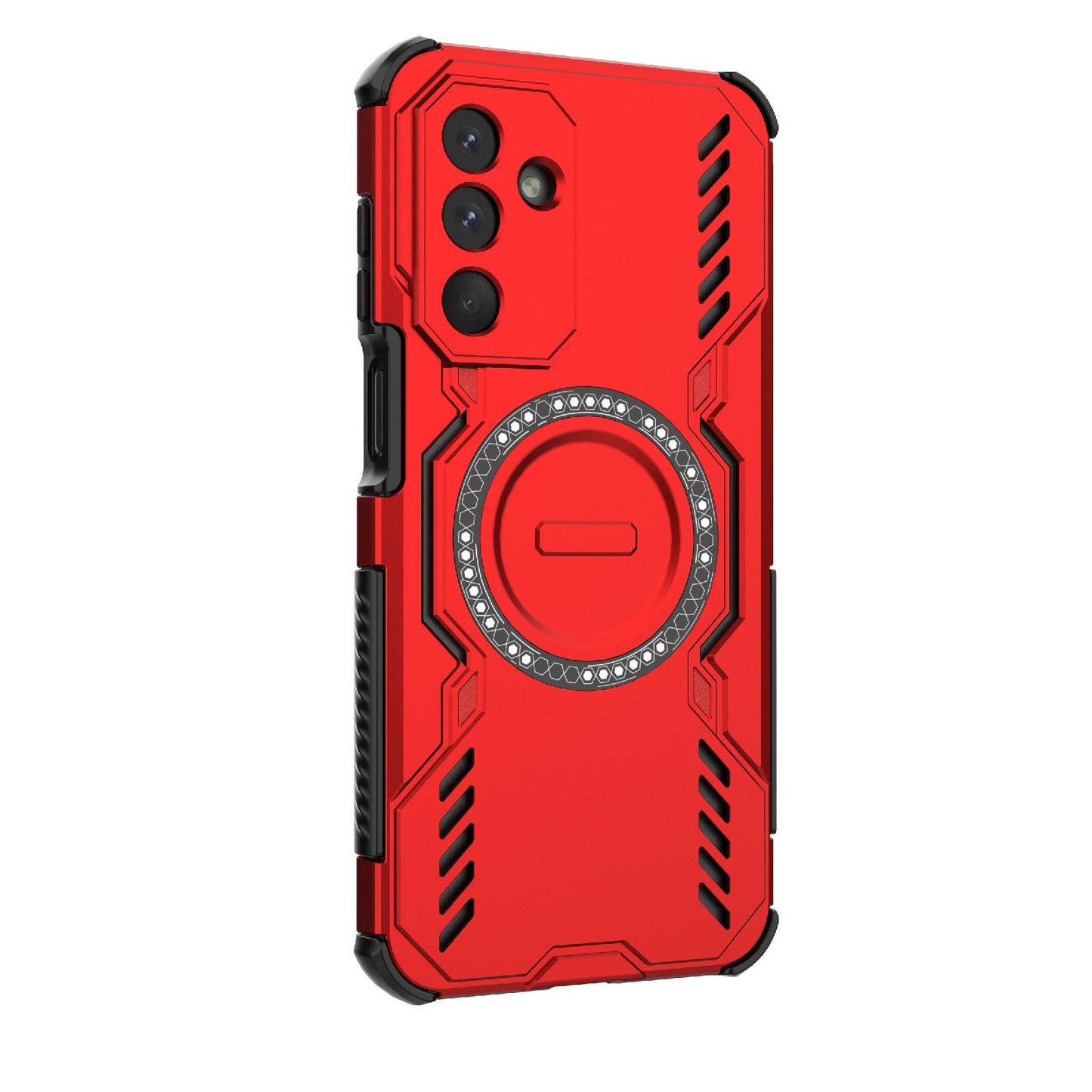 Samsung Galaxy M36 5G India Butterfly Armor MagSafe Magnetic Ring Shockproof Protective Phone Case with Stand