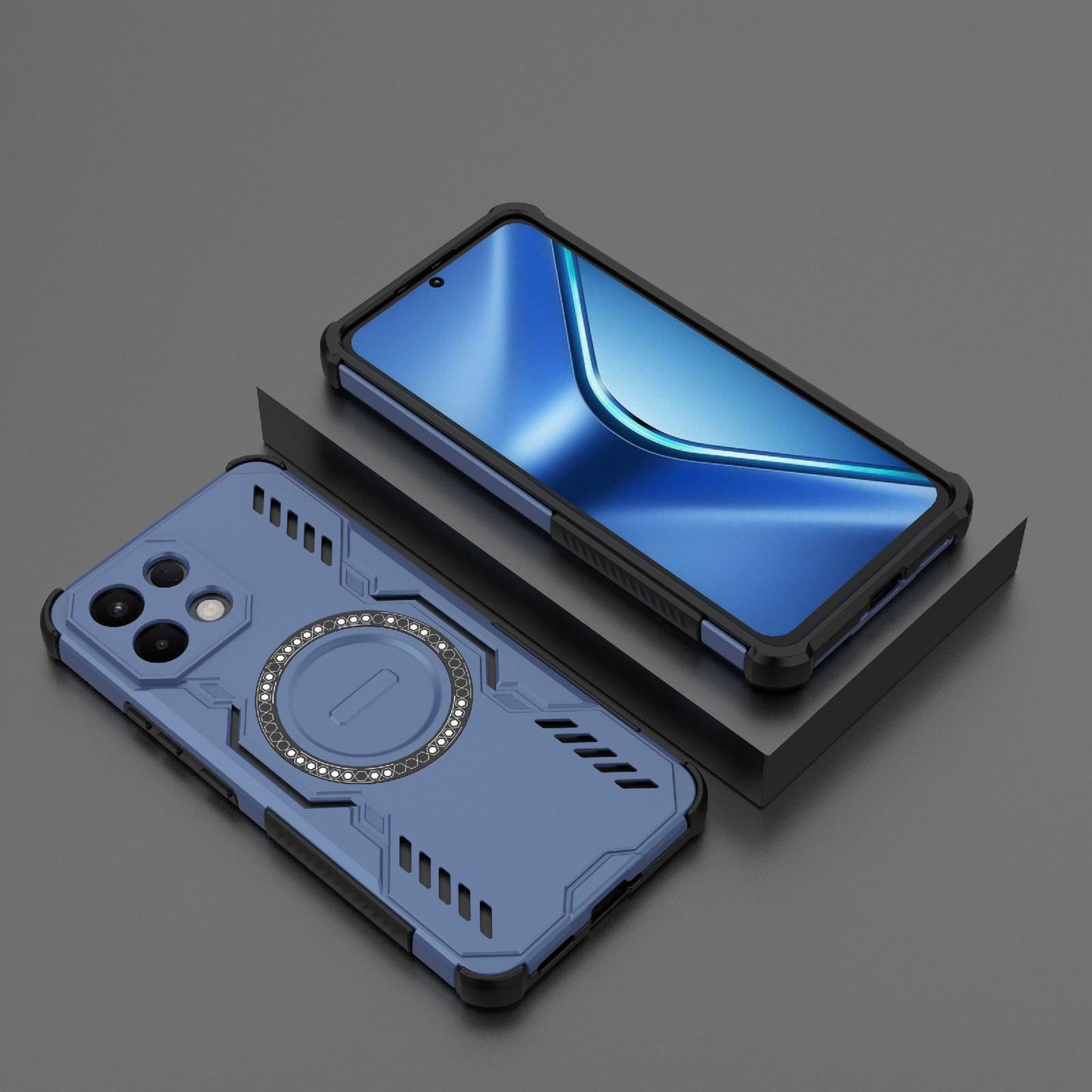 OPPO K13 5G Butterfly Armor MagSafe Magnetic Ring Shockproof Protective Phone Case with Stand