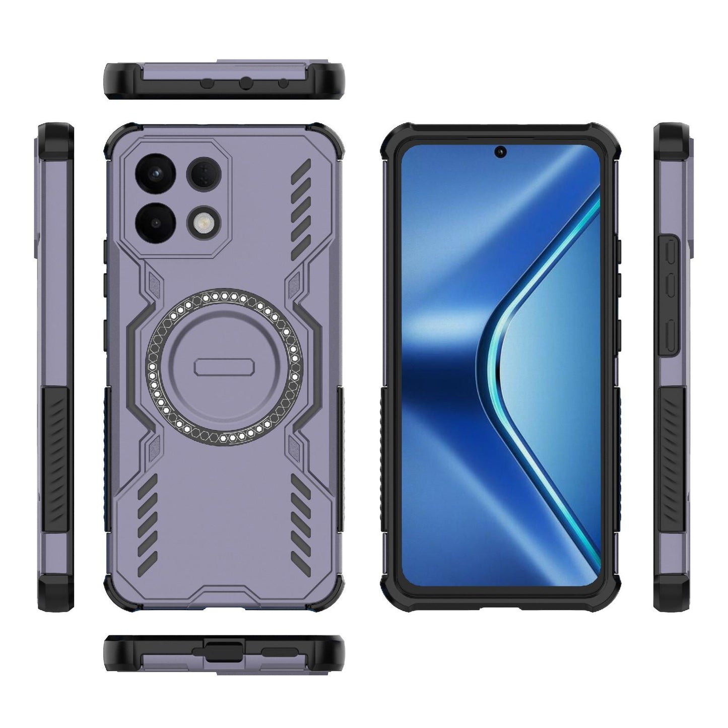 OPPO K13 5G Butterfly Armor MagSafe Magnetic Ring Shockproof Protective Phone Case with Stand
