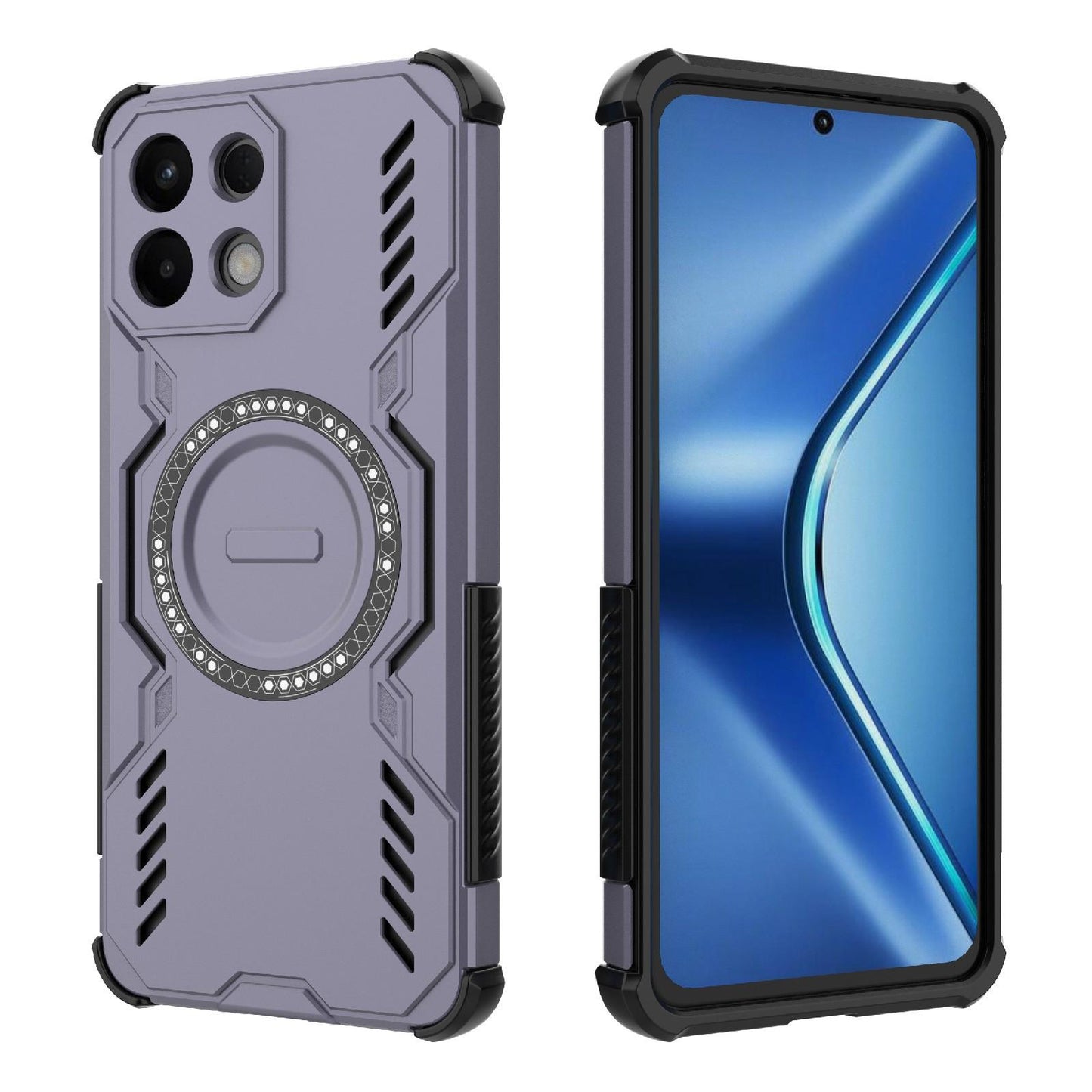 OPPO K13 5G Butterfly Armor MagSafe Magnetic Ring Shockproof Protective Phone Case with Stand