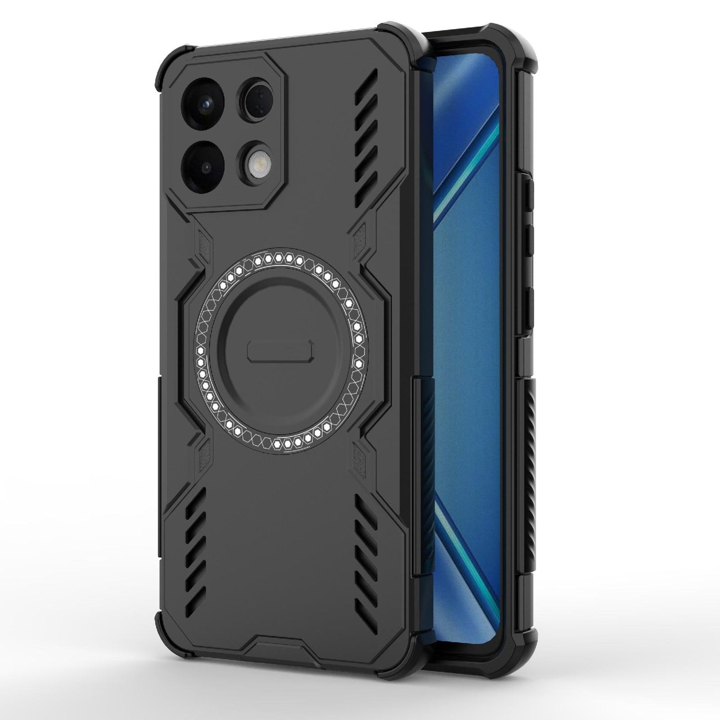 OPPO K13 5G Butterfly Armor MagSafe Magnetic Ring Shockproof Protective Phone Case with Stand