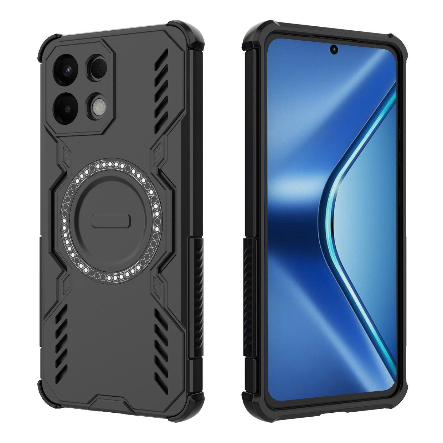OPPO K13 5G Butterfly Armor MagSafe Magnetic Ring Shockproof Protective Phone Case with Stand