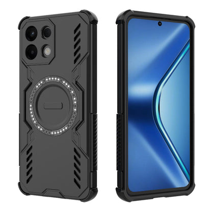 OPPO K13 5G Butterfly Armor MagSafe Magnetic Ring Shockproof Protective Phone Case with Stand