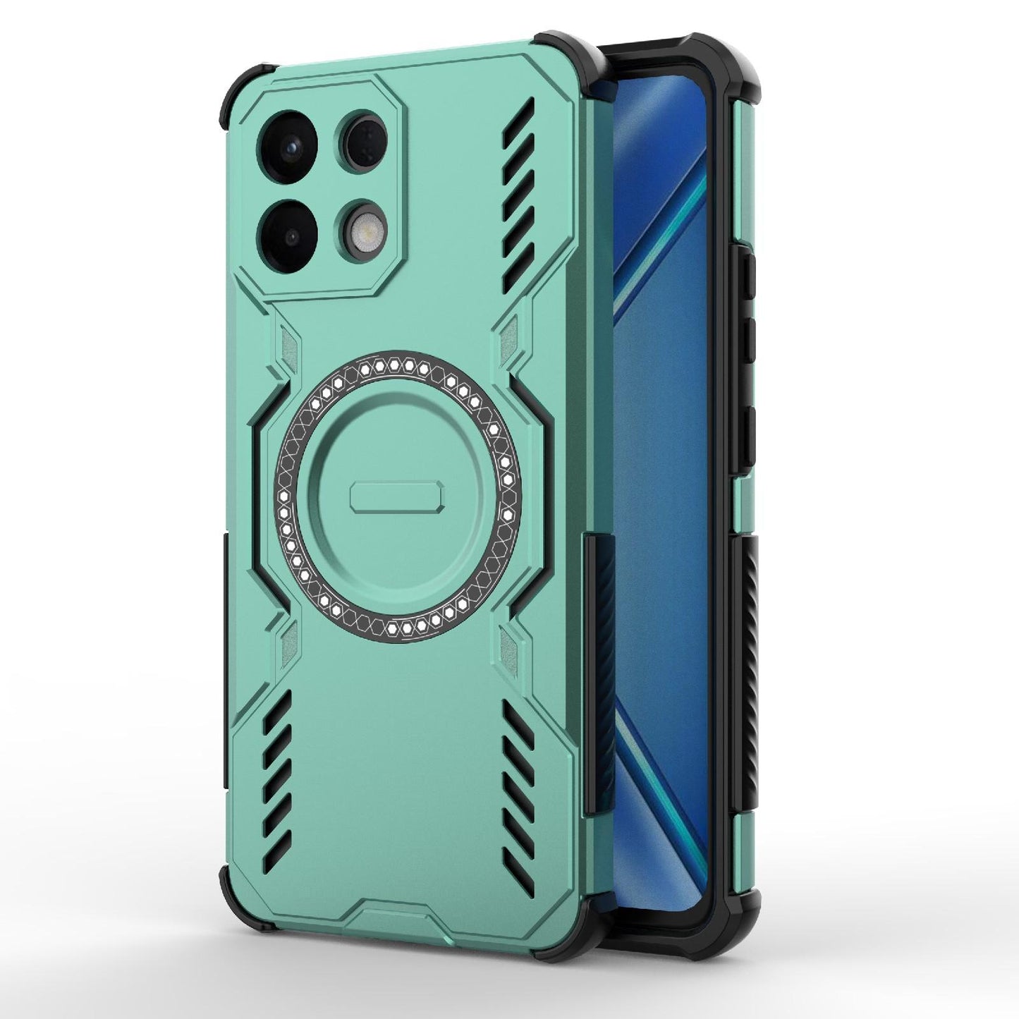 OPPO K13 5G Butterfly Armor MagSafe Magnetic Ring Shockproof Protective Phone Case with Stand