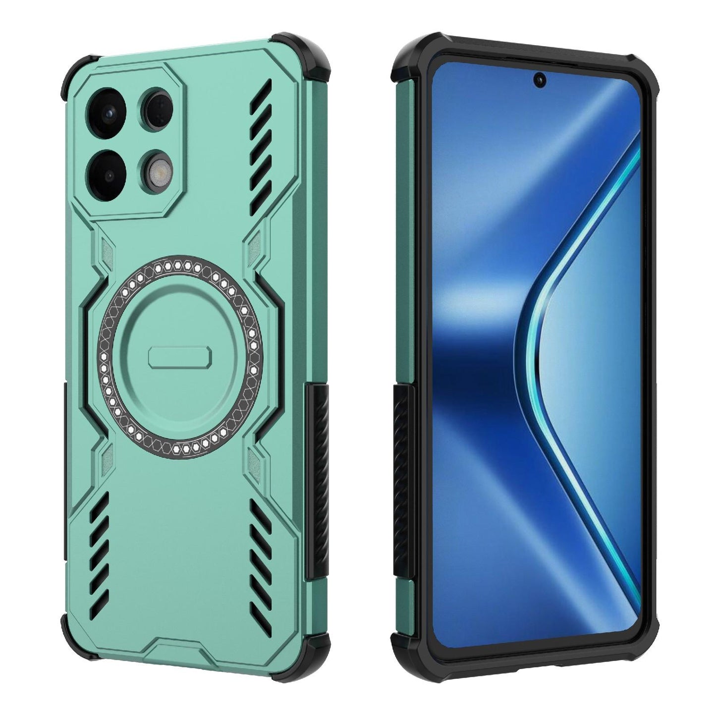 OPPO K13 5G Butterfly Armor MagSafe Magnetic Ring Shockproof Protective Phone Case with Stand