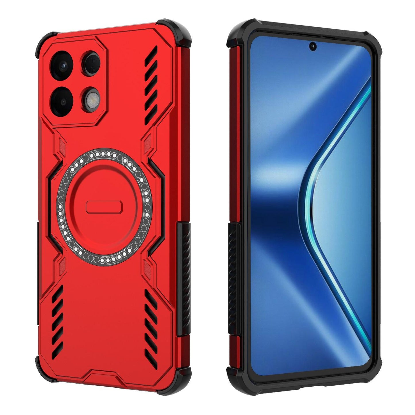 OPPO K13 5G Butterfly Armor MagSafe Magnetic Ring Shockproof Protective Phone Case with Stand