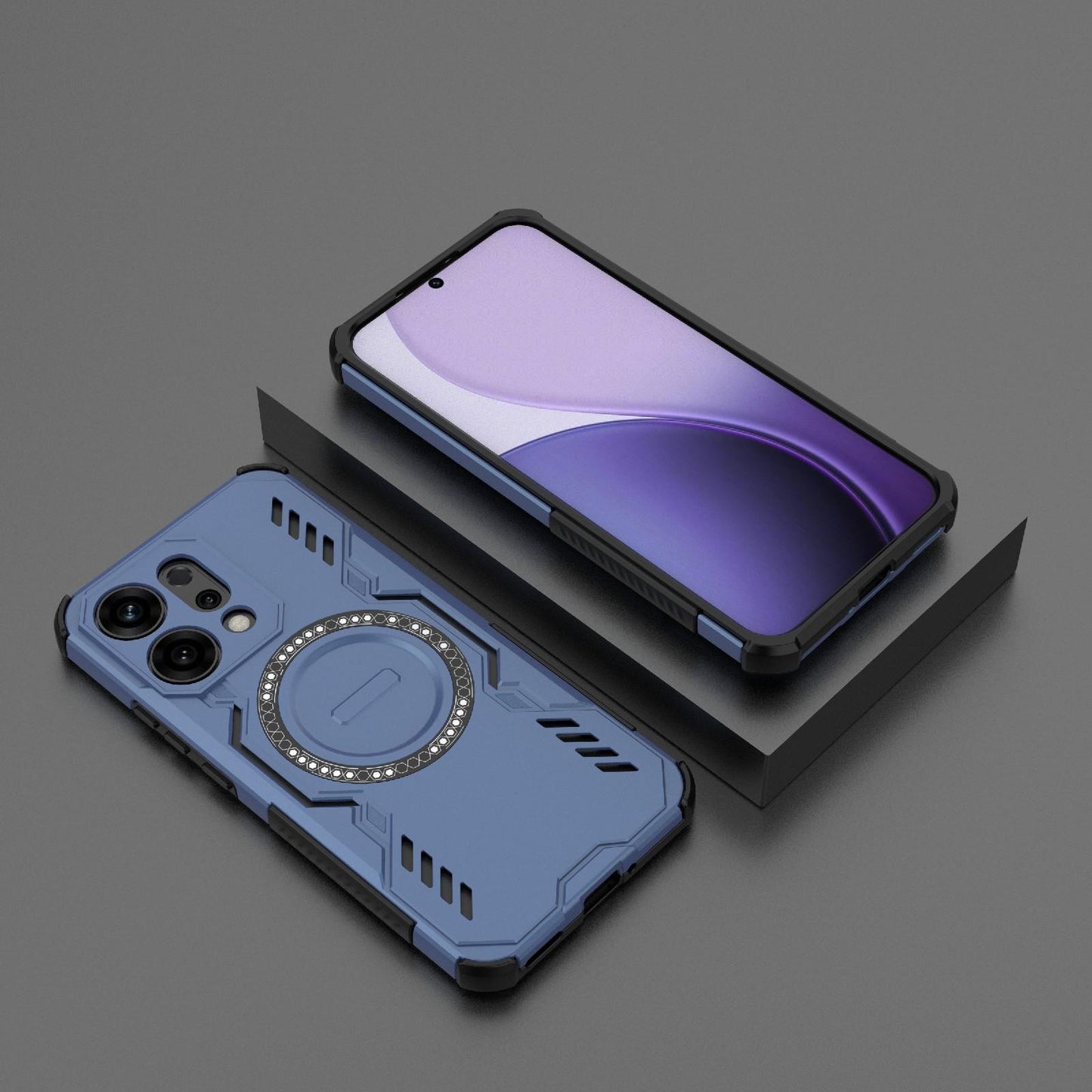 OPPO Reno14 5G Butterfly Armor MagSafe Magnetic Ring Shockproof Protective Phone Case with Stand