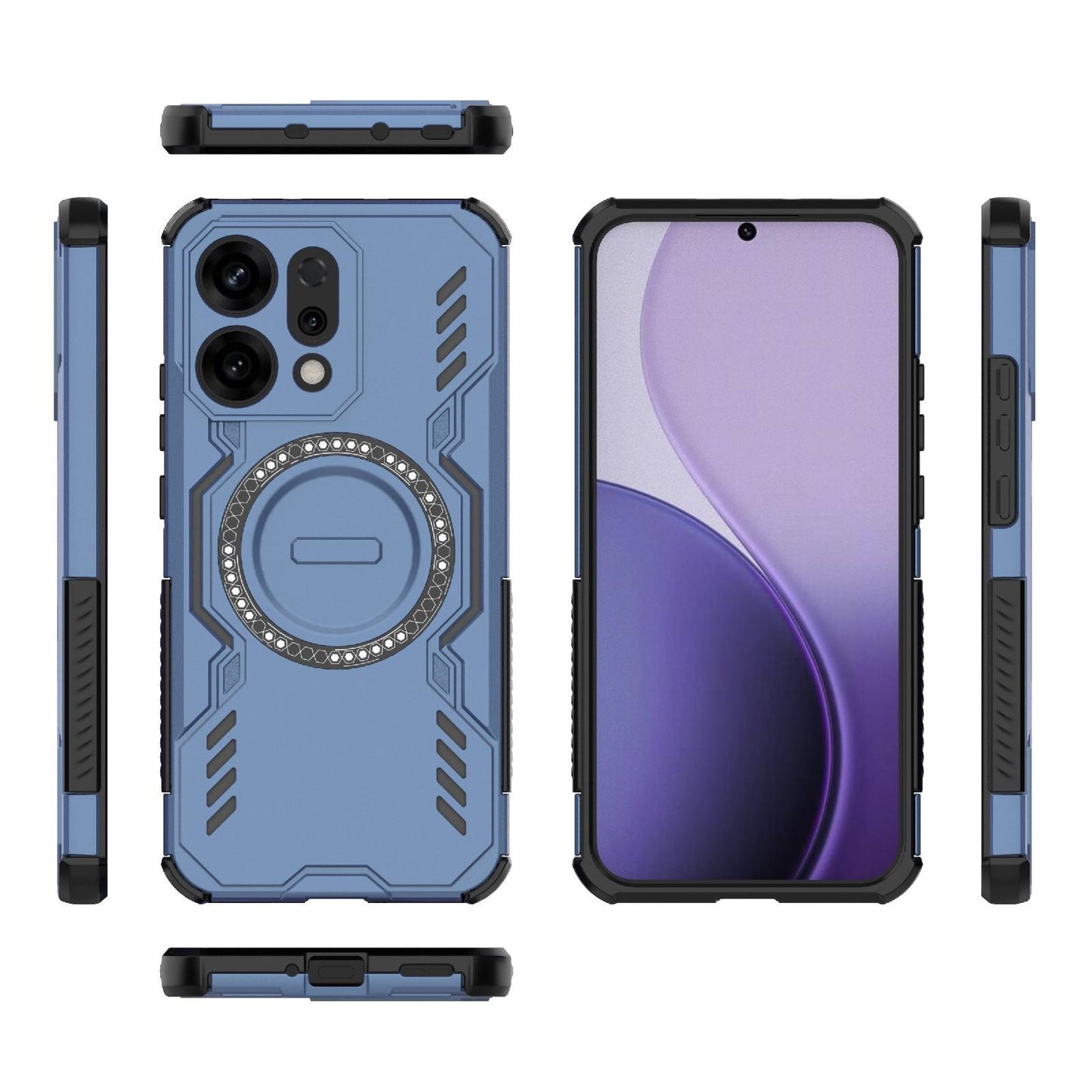 OPPO Reno14 5G Butterfly Armor MagSafe Magnetic Ring Shockproof Protective Phone Case with Stand