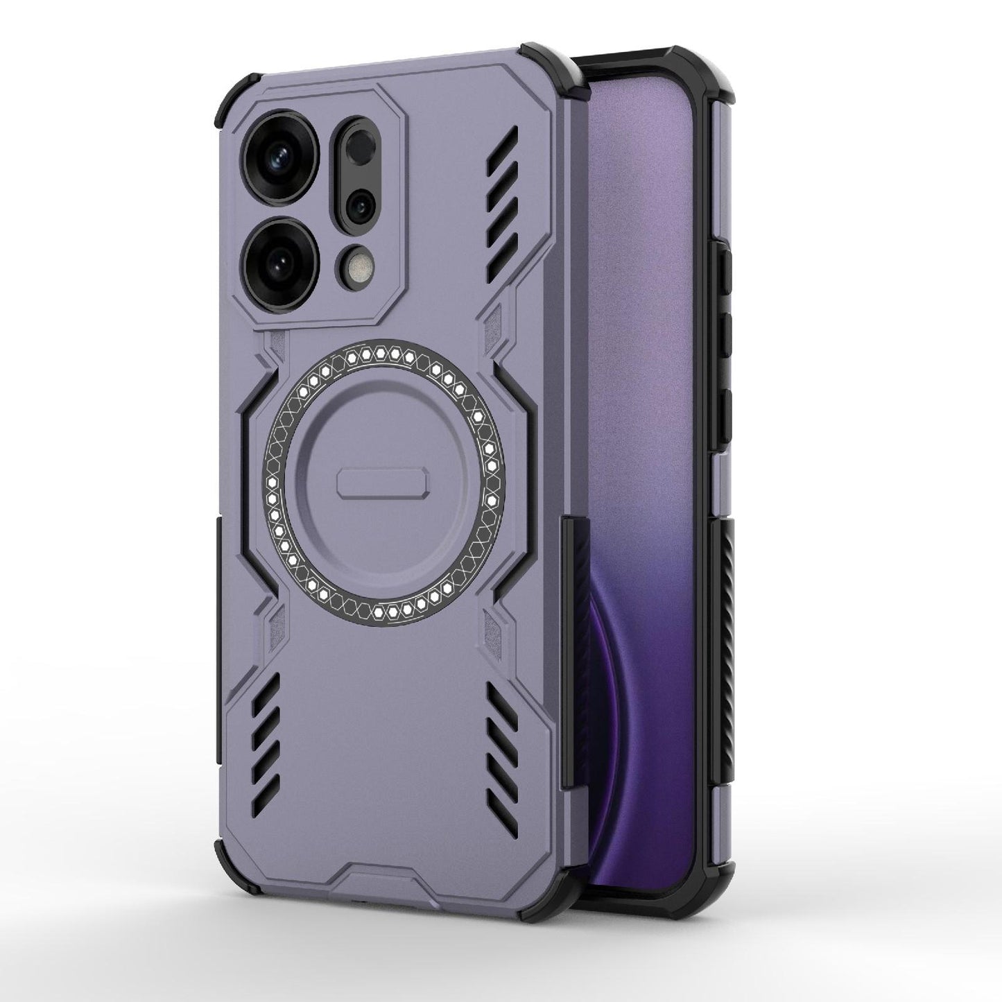 OPPO Reno14 5G Butterfly Armor MagSafe Magnetic Ring Shockproof Protective Phone Case with Stand