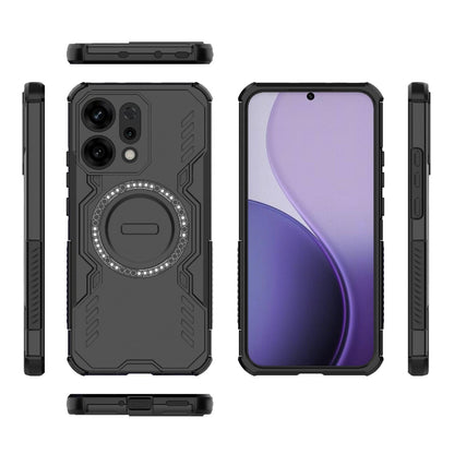 OPPO Reno14 5G Butterfly Armor MagSafe Magnetic Ring Shockproof Protective Phone Case with Stand
