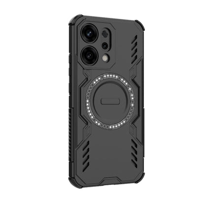 OPPO Reno14 5G Butterfly Armor MagSafe Magnetic Ring Shockproof Protective Phone Case with Stand