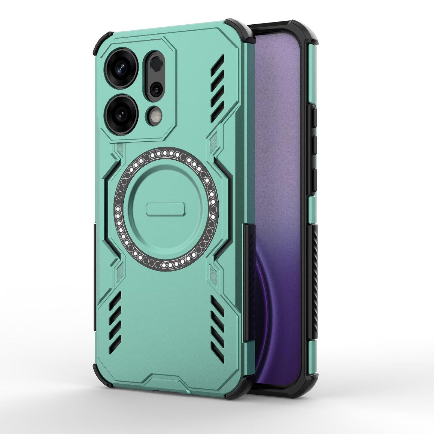 OPPO Reno14 5G Butterfly Armor MagSafe Magnetic Ring Shockproof Protective Phone Case with Stand