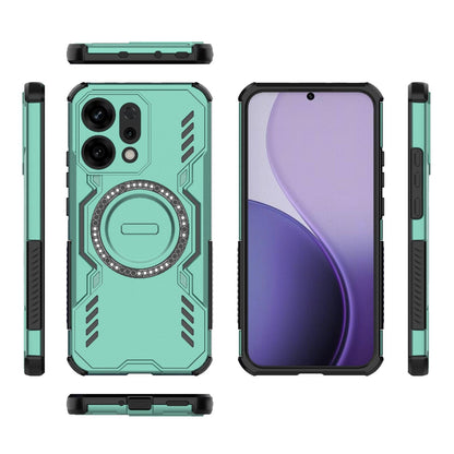 OPPO Reno14 5G Butterfly Armor MagSafe Magnetic Ring Shockproof Protective Phone Case with Stand