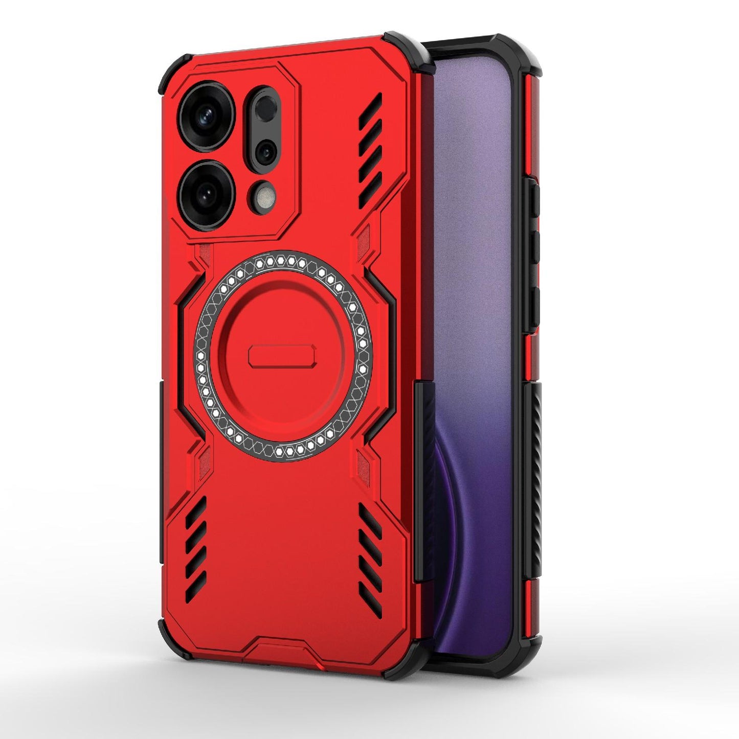 OPPO Reno14 5G Butterfly Armor MagSafe Magnetic Ring Shockproof Protective Phone Case with Stand