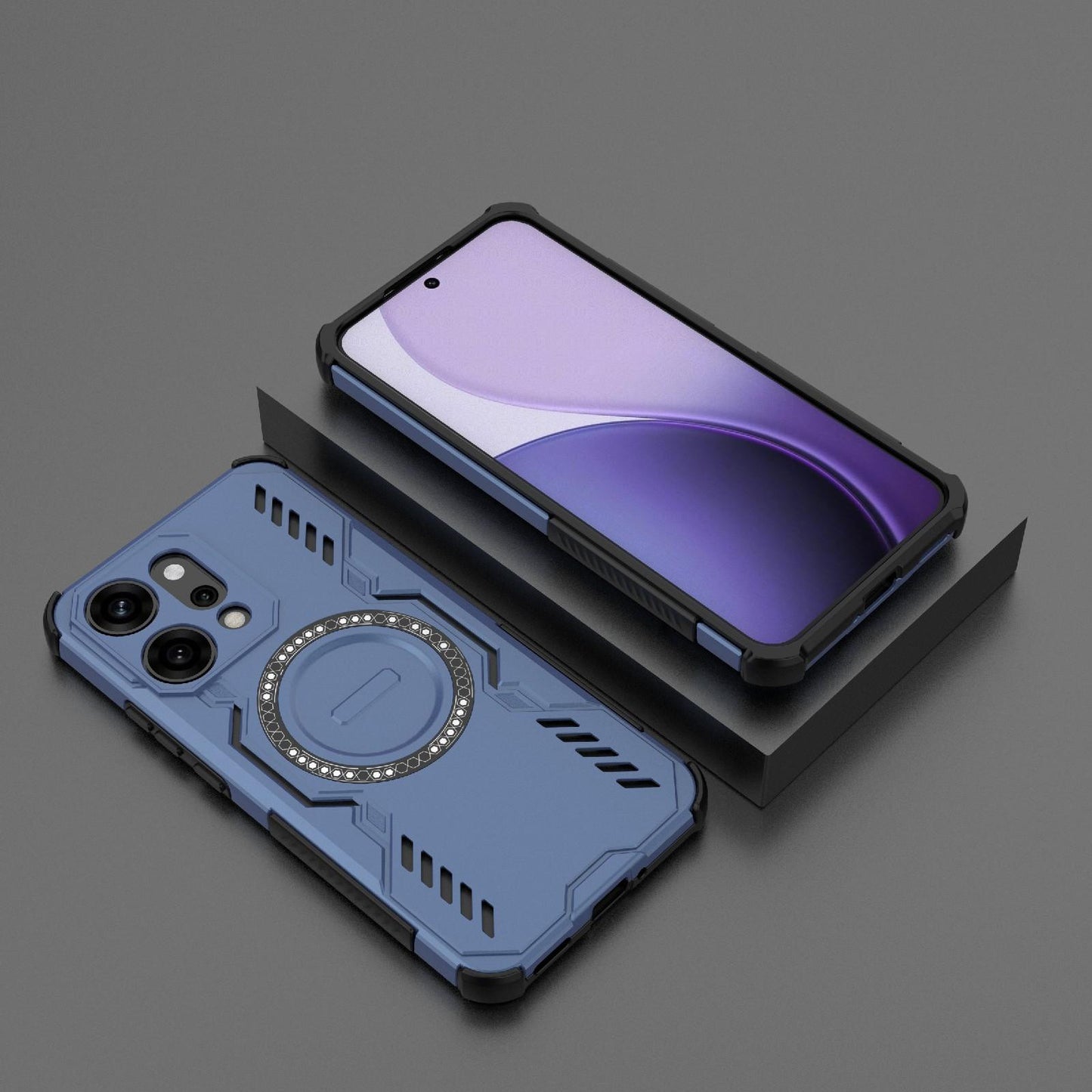 OPPO Reno14 Pro 5G Butterfly Armor MagSafe Magnetic Ring Shockproof Protective Phone Case with Stand