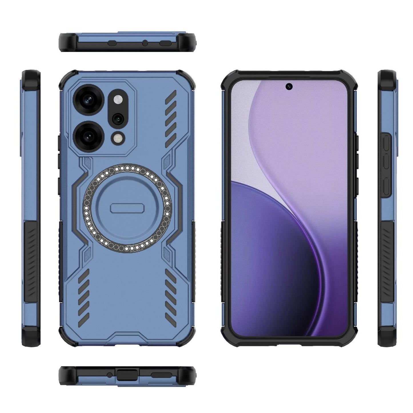 OPPO Reno14 Pro 5G Butterfly Armor MagSafe Magnetic Ring Shockproof Protective Phone Case with Stand