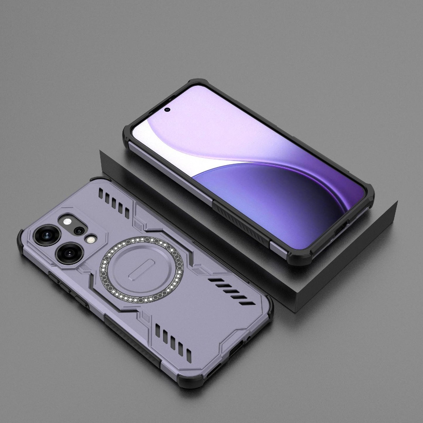 OPPO Reno14 Pro 5G Butterfly Armor MagSafe Magnetic Ring Shockproof Protective Phone Case with Stand