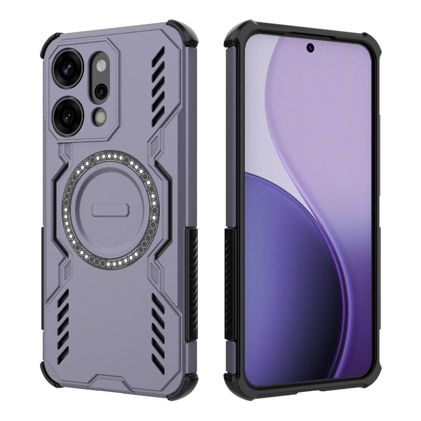 OPPO Reno14 Pro 5G Butterfly Armor MagSafe Magnetic Ring Shockproof Protective Phone Case with Stand