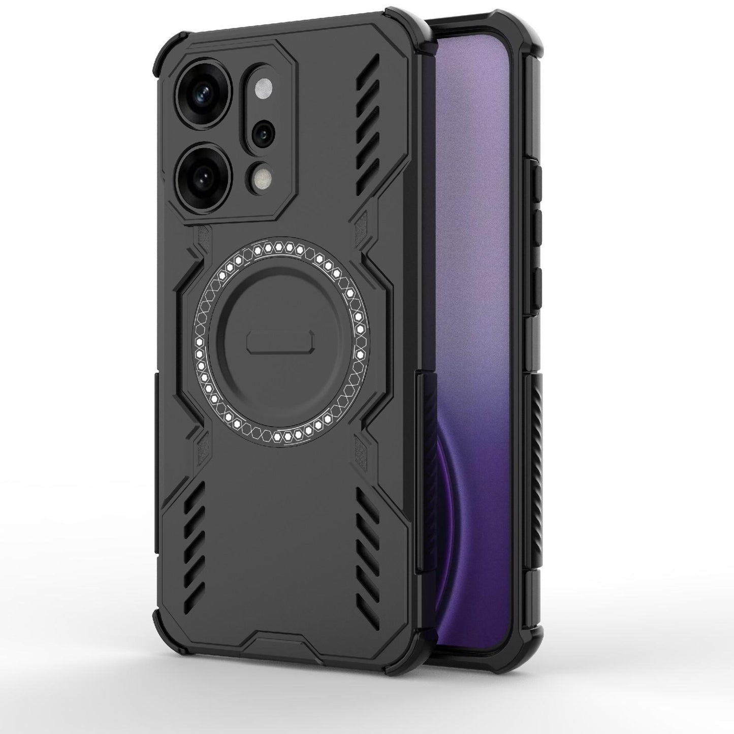 OPPO Reno14 Pro 5G Butterfly Armor MagSafe Magnetic Ring Shockproof Protective Phone Case with Stand