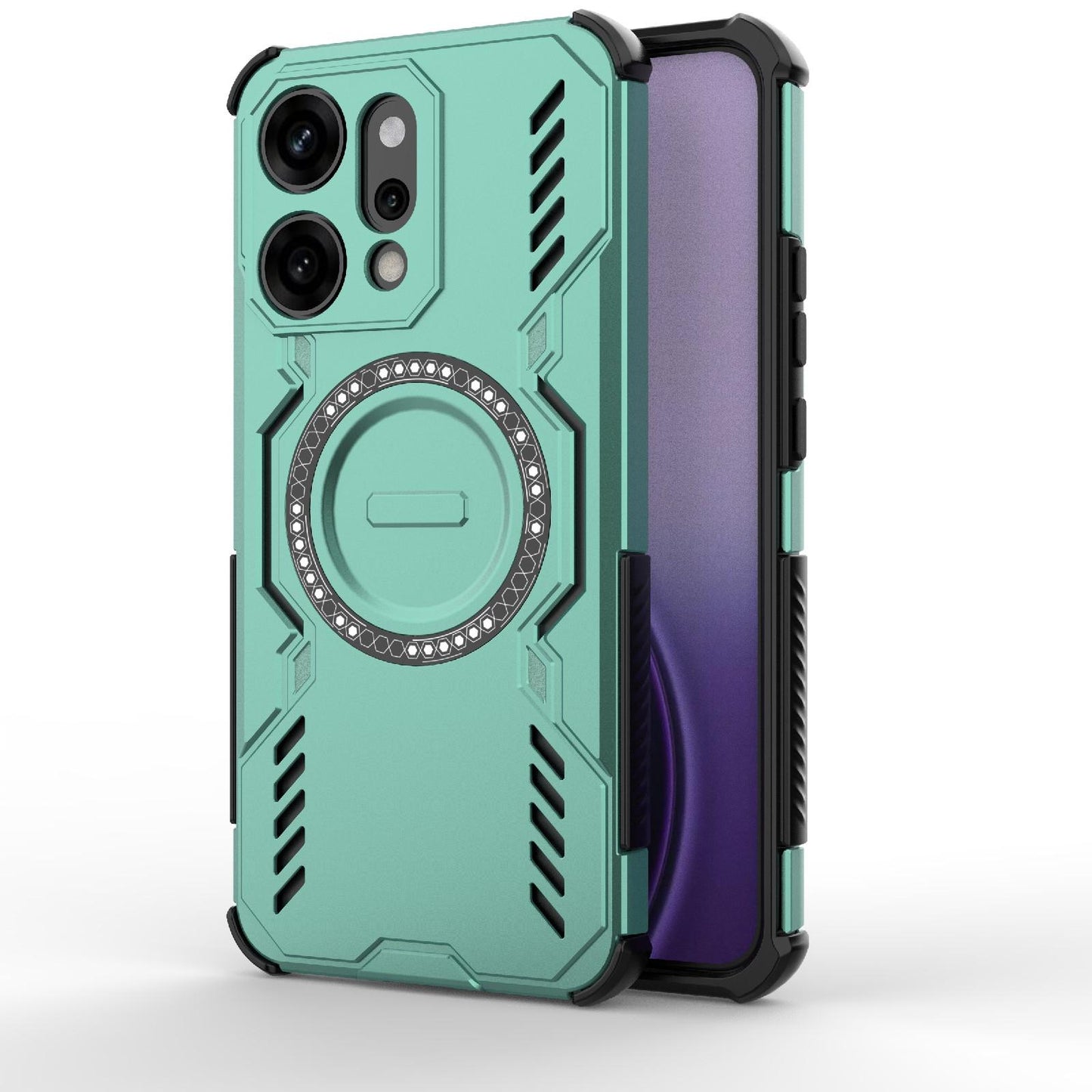 OPPO Reno14 Pro 5G Butterfly Armor MagSafe Magnetic Ring Shockproof Protective Phone Case with Stand