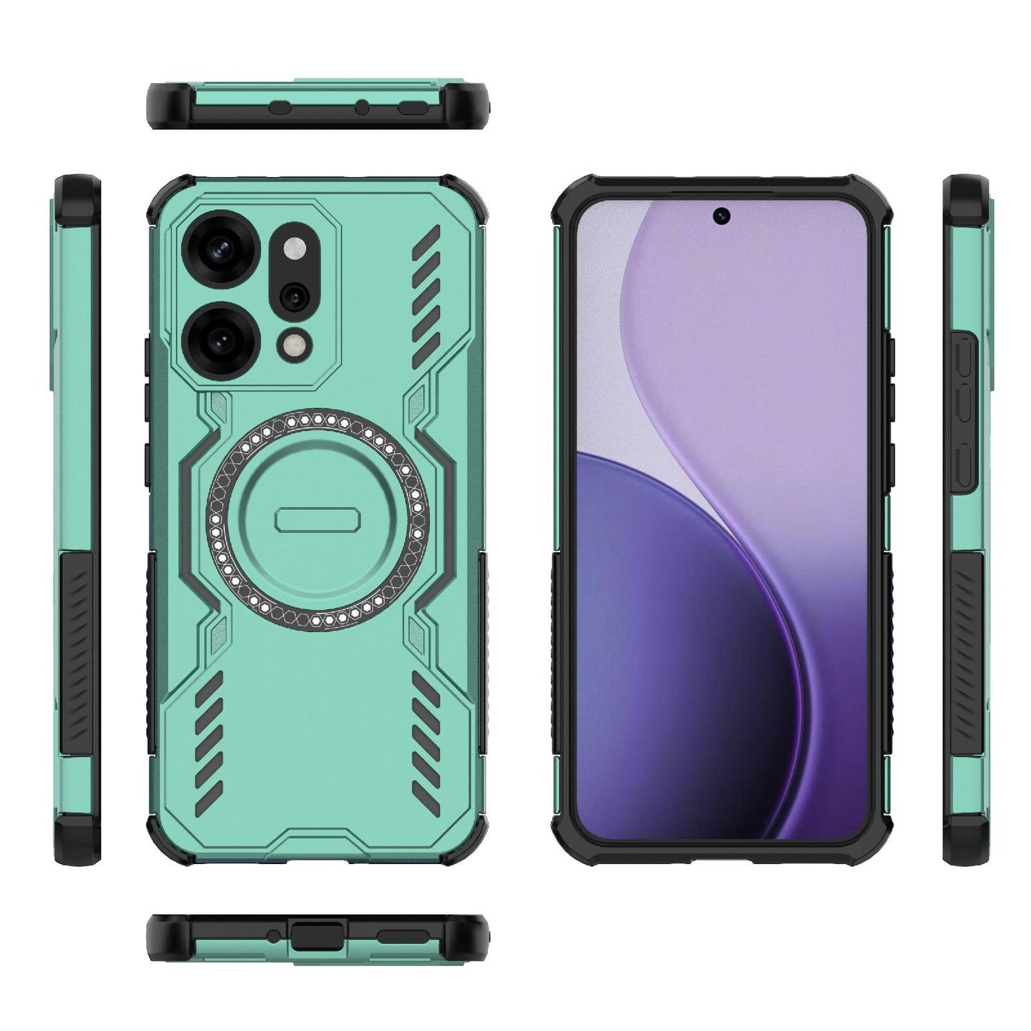 OPPO Reno14 Pro 5G Butterfly Armor MagSafe Magnetic Ring Shockproof Protective Phone Case with Stand