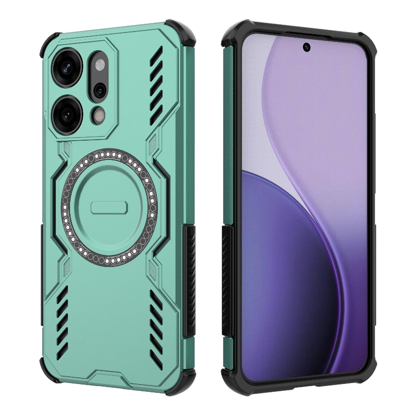 OPPO Reno14 Pro 5G Butterfly Armor MagSafe Magnetic Ring Shockproof Protective Phone Case with Stand