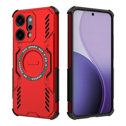 OPPO Reno14 Pro 5G Butterfly Armor MagSafe Magnetic Ring Shockproof Protective Phone Case with Stand