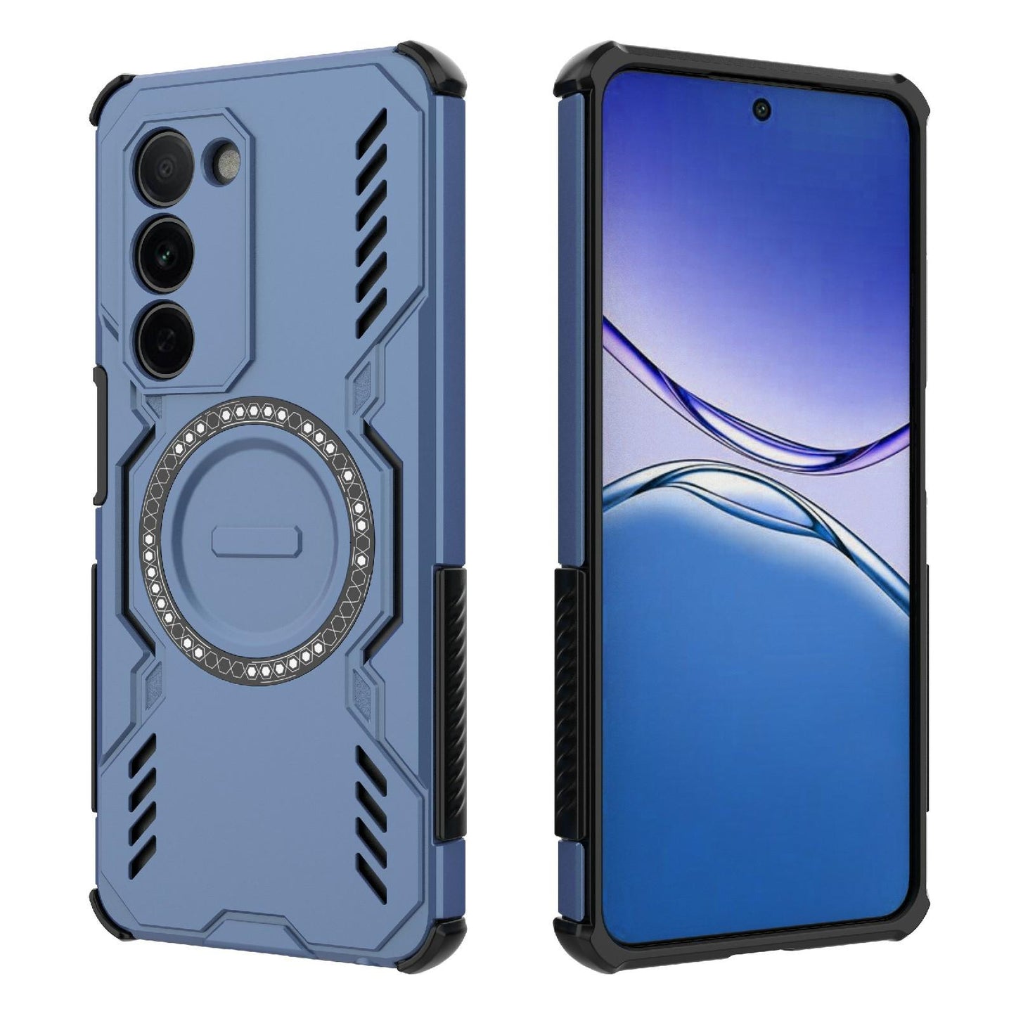 OPPO A5 5G Butterfly Armor MagSafe Magnetic Ring Shockproof Protective Phone Case with Stand