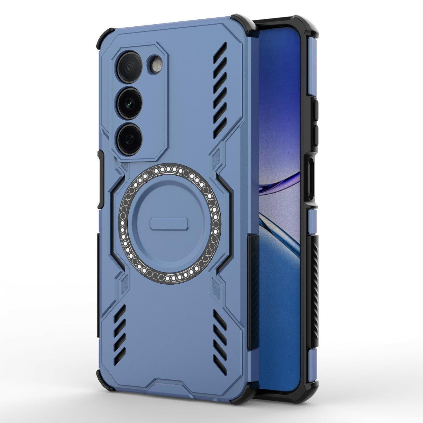 OPPO K13x 5G Butterfly Armor MagSafe Magnetic Ring Shockproof Protective Phone Case with Stand