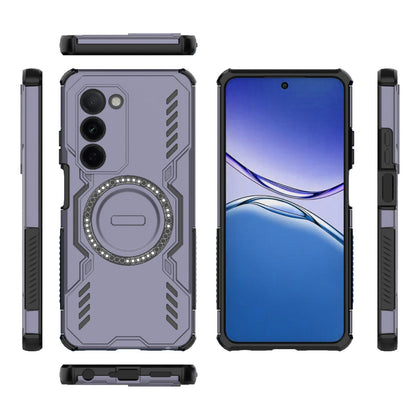 OPPO K13x 5G Butterfly Armor MagSafe Magnetic Ring Shockproof Protective Phone Case with Stand