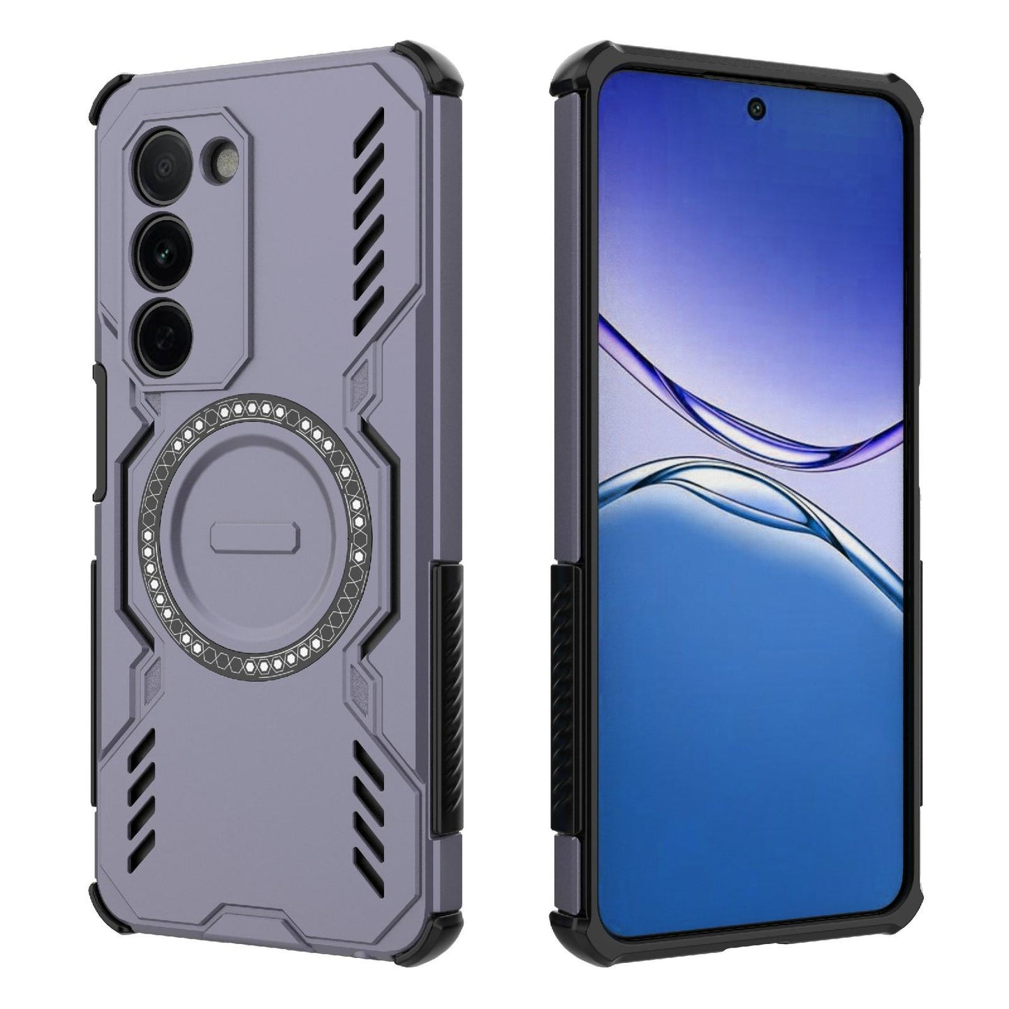 OPPO A5 5G Butterfly Armor MagSafe Magnetic Ring Shockproof Protective Phone Case with Stand