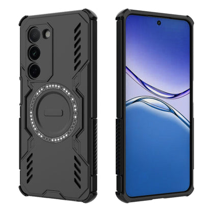 OPPO A5 5G Butterfly Armor MagSafe Magnetic Ring Shockproof Protective Phone Case with Stand