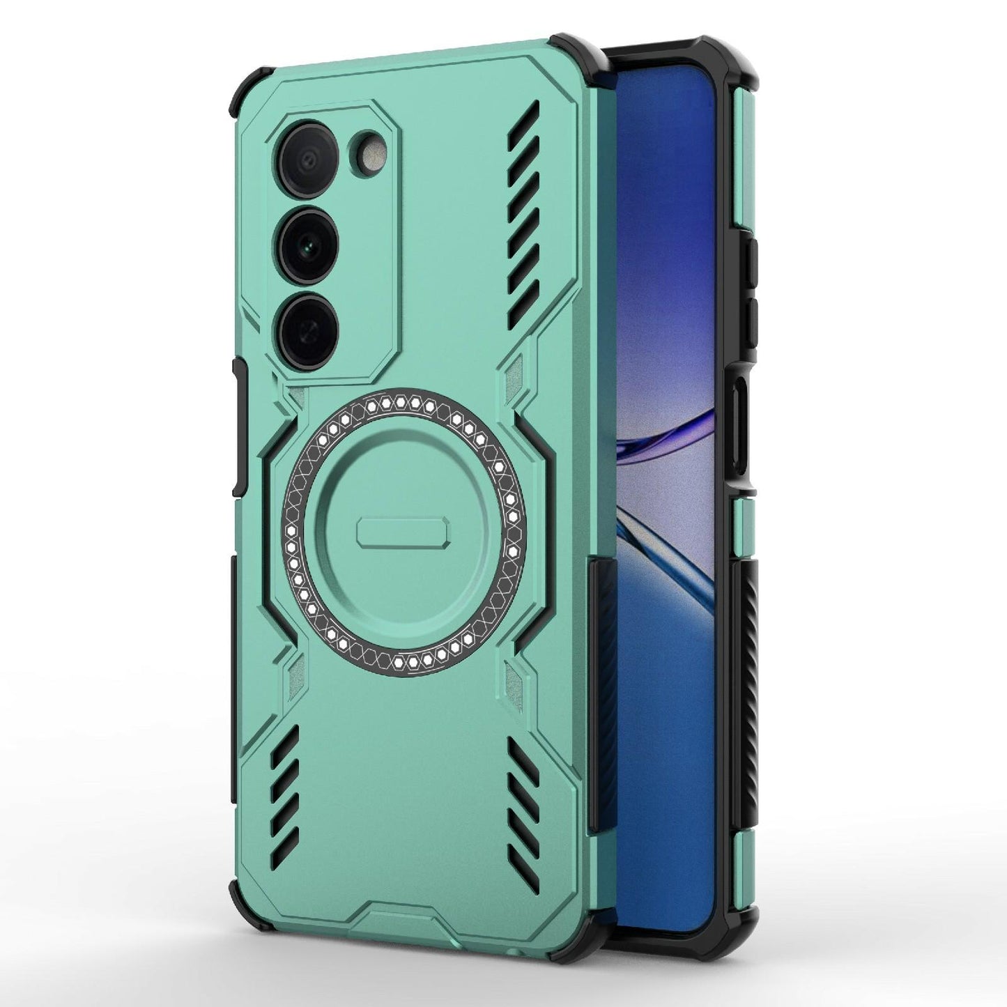 OPPO A5 5G Butterfly Armor MagSafe Magnetic Ring Shockproof Protective Phone Case with Stand