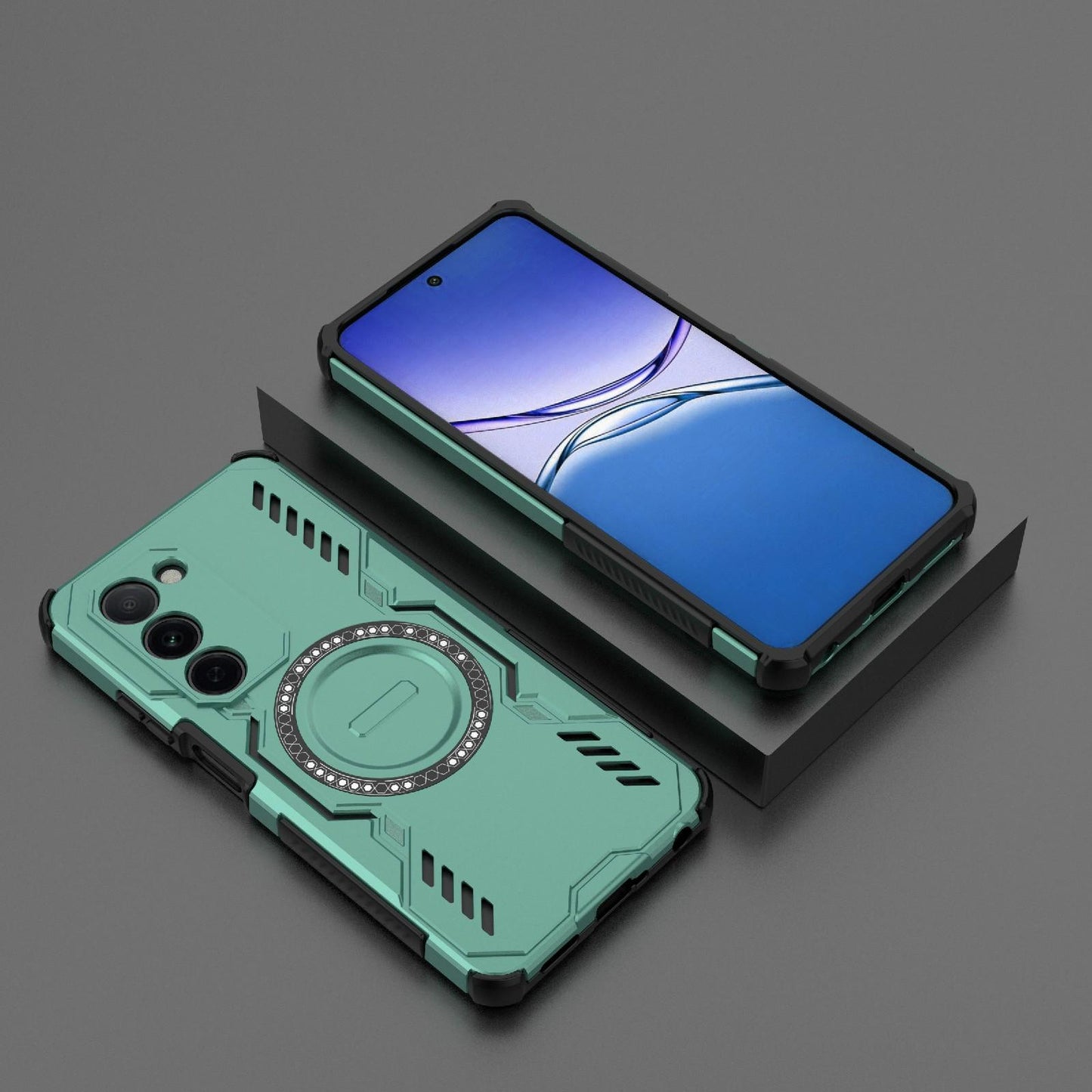 OPPO A5 5G Butterfly Armor MagSafe Magnetic Ring Shockproof Protective Phone Case with Stand