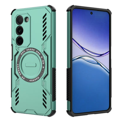OPPO K13x 5G Butterfly Armor MagSafe Magnetic Ring Shockproof Protective Phone Case with Stand