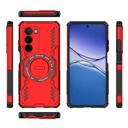 OPPO K13x 5G Butterfly Armor MagSafe Magnetic Ring Shockproof Protective Phone Case with Stand