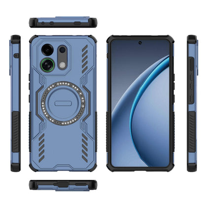 OPPO K13 Turbo 5G Butterfly Armor MagSafe Magnetic Ring Shockproof Protective Phone Case with Stand