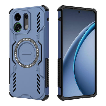 OPPO K13 Turbo 5G Butterfly Armor MagSafe Magnetic Ring Shockproof Protective Phone Case with Stand