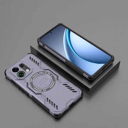OPPO K13 Turbo 5G Butterfly Armor MagSafe Magnetic Ring Shockproof Protective Phone Case with Stand